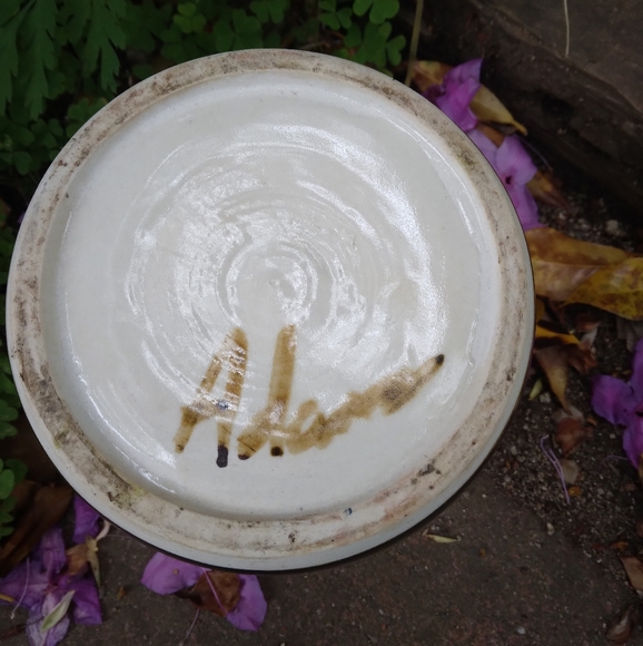 Birds of Paradise hand thrown artist signed ceramic vase - Picture 5 of 5